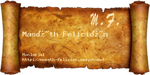Masáth Felicián névjegykártya